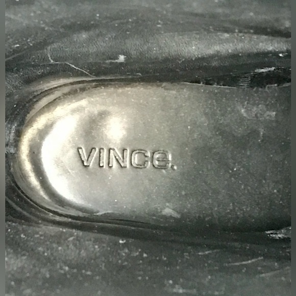 NEW +Tag~ VINCE (Made in Italy)~like COLLIN,BLACK Leather Knee High Lug Boots ~8 - Picture 6 of 10